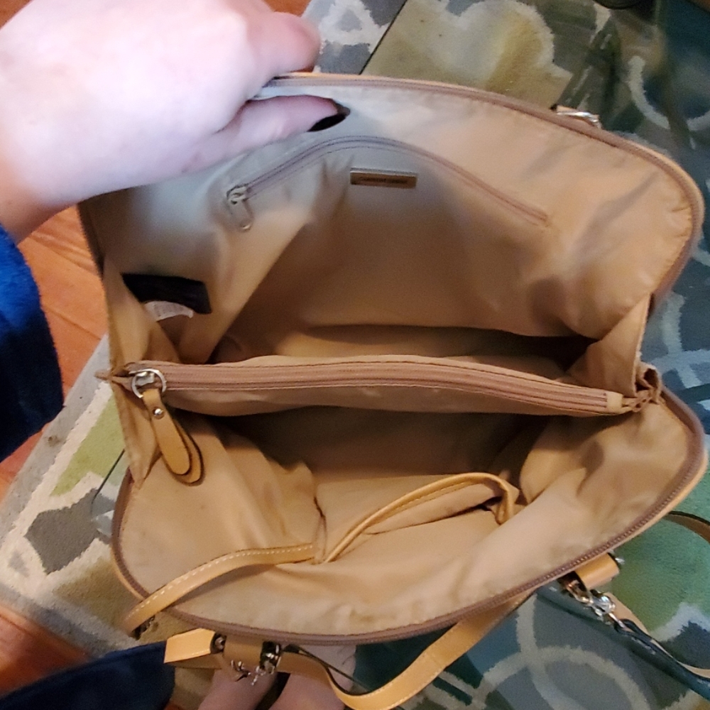 giani bernini brown/tan metalic dome satchel - Picture 2 of 4